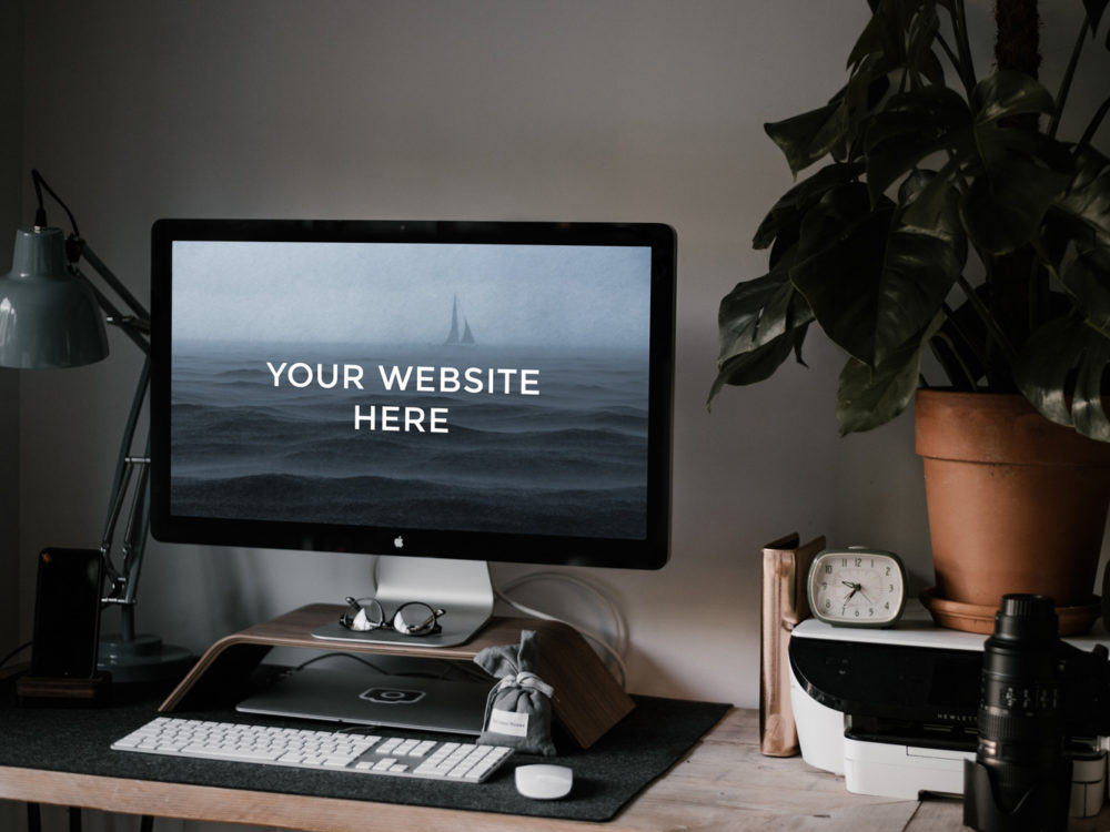 Workspace iMac Free Mockup