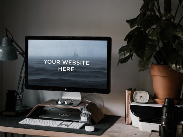 Workspace iMac Free Mockup