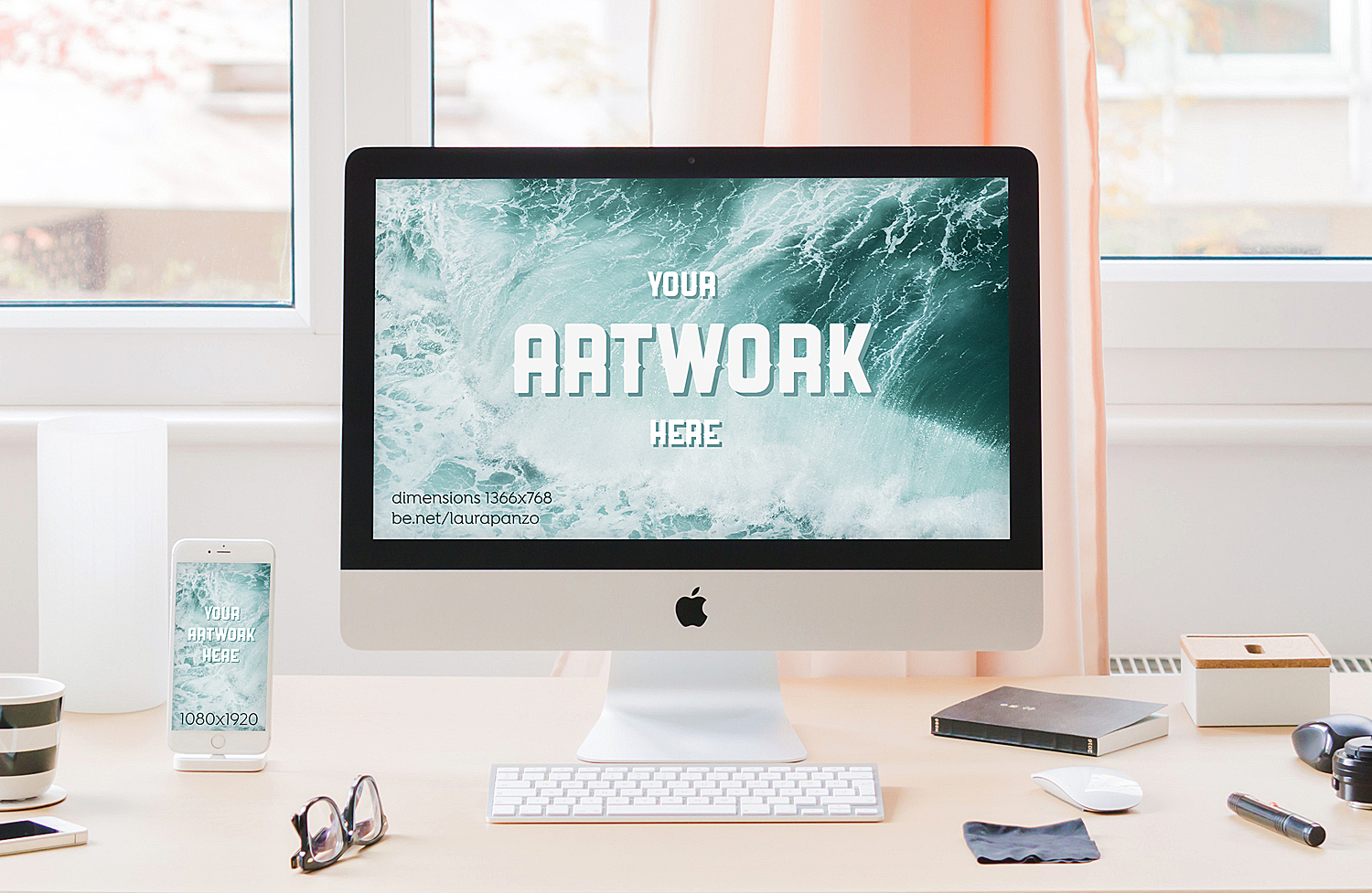 Imac Desktop And Iphone Mockup Free Mockup