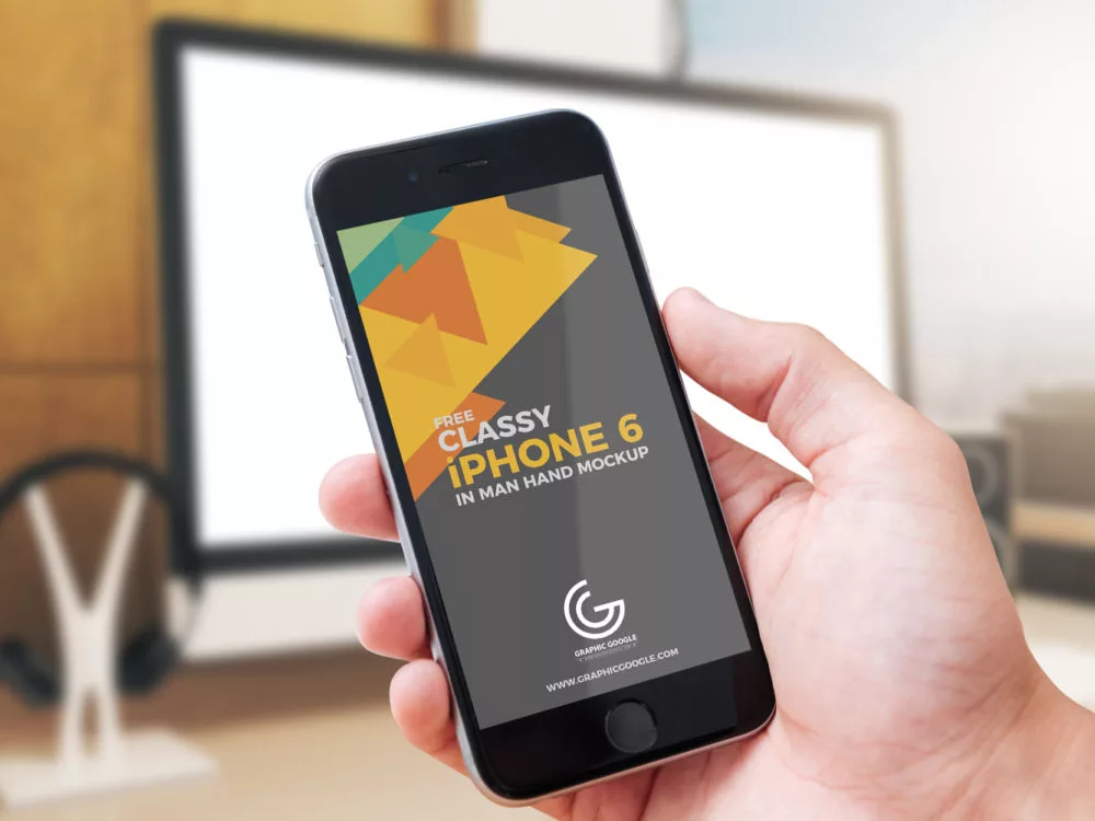 iPhone 6 in Man Hand Mockup 2018