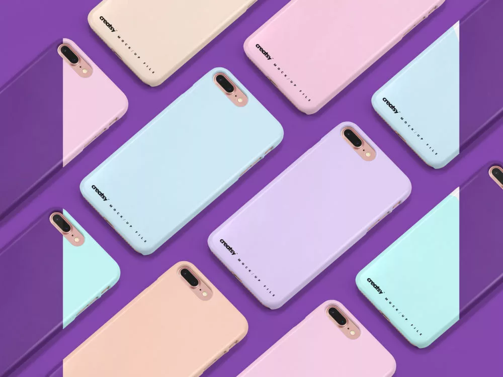 iPhone 8 plus Plastic Case Mockup