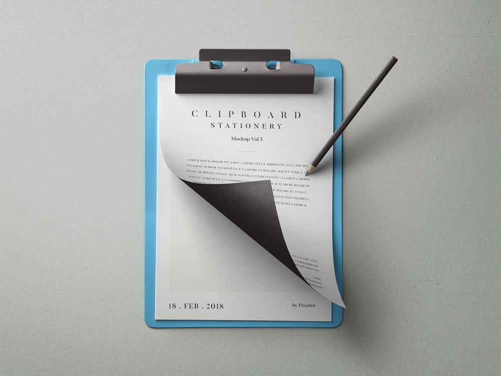 Clipboard Stationery Mockup Free PSD