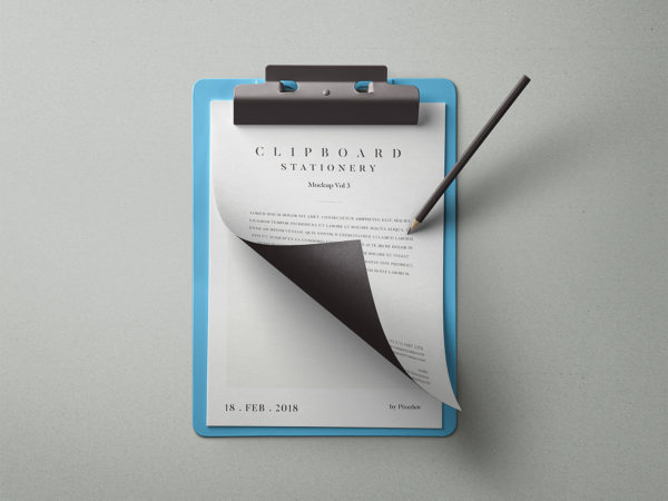 Clipboard Stationery Mockup Free PSD