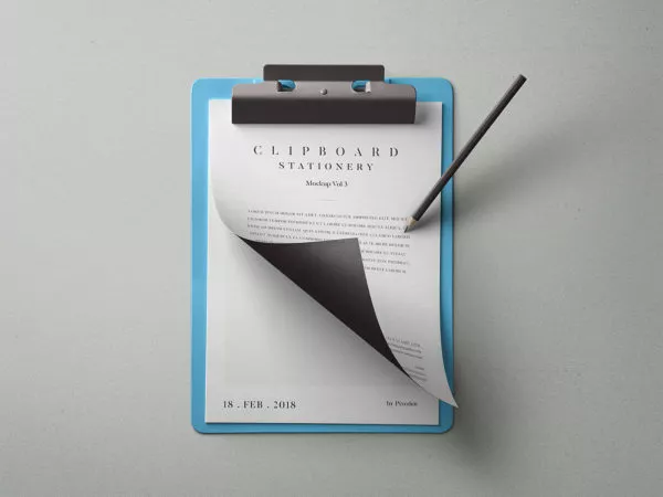Clipboard Stationery Mockup Free PSD