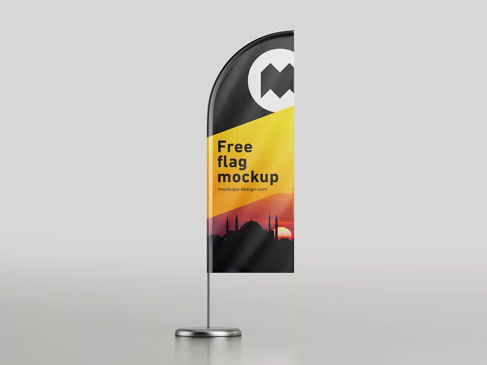 Feather Flag Mockup Free