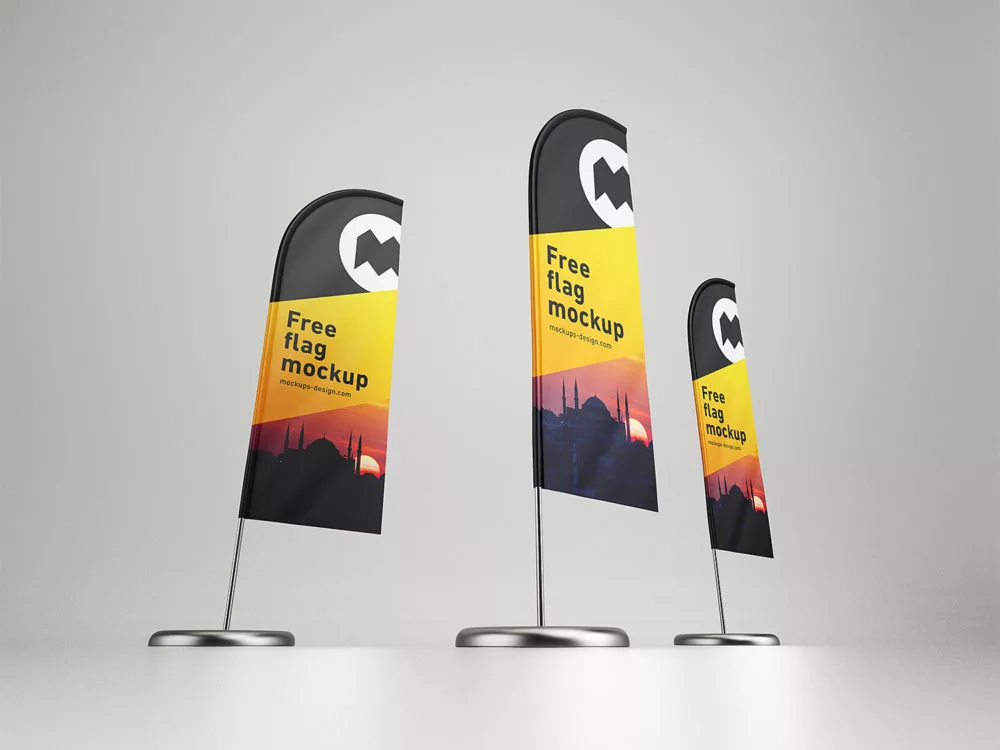 Feather Flag Mockup Free