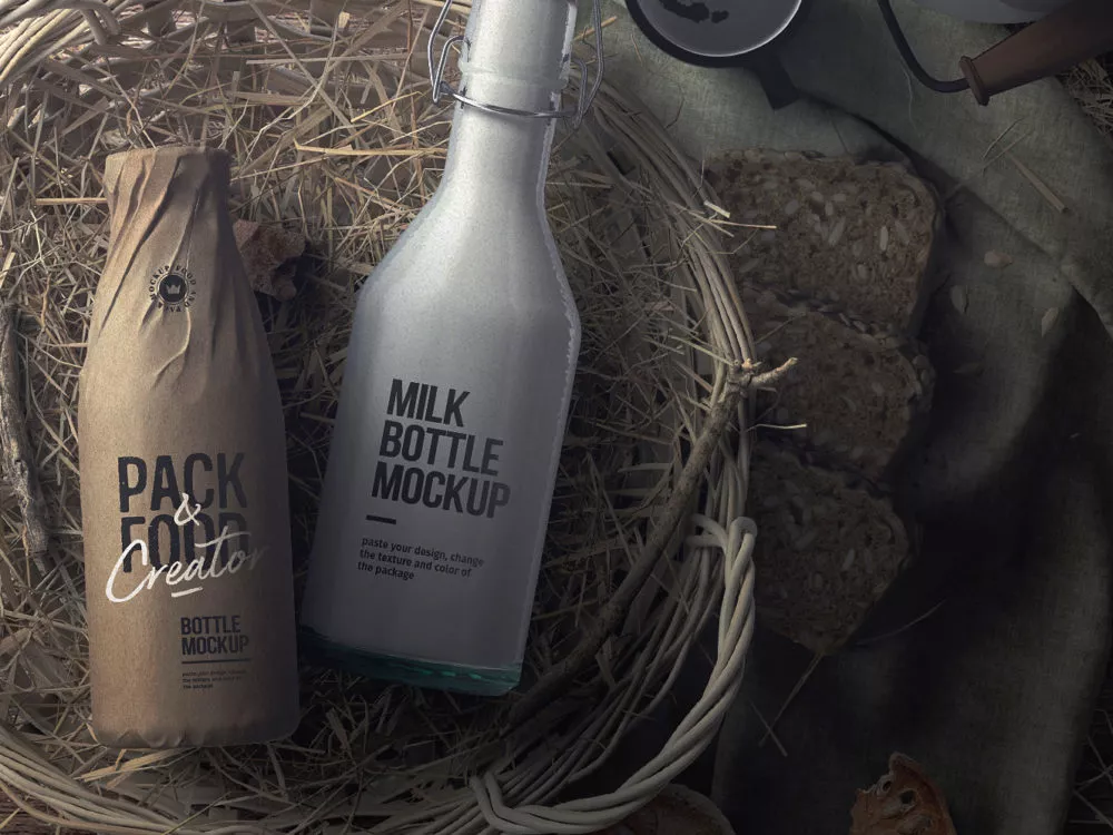 Food and Pack Free Scene PSD