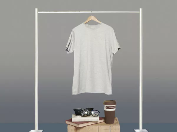 Free Grey Hanging T-Shirt Mockup