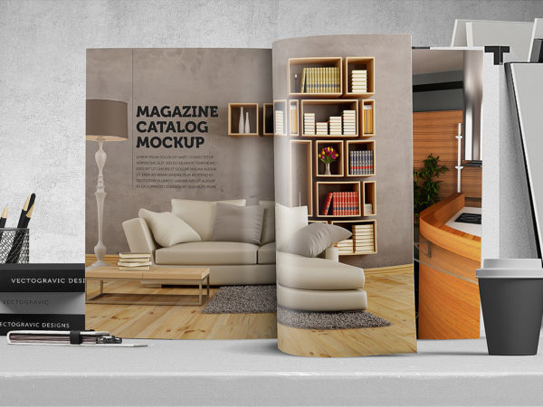 Magazine Catalog Mockup Free