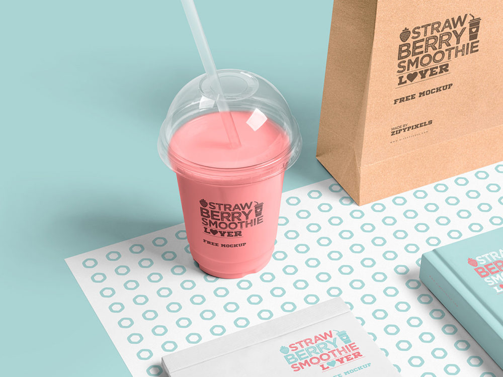 Free Transparent Plastic Cup Mockup