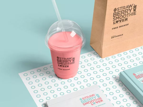 Free Transparent Smoothie Cup Mockup