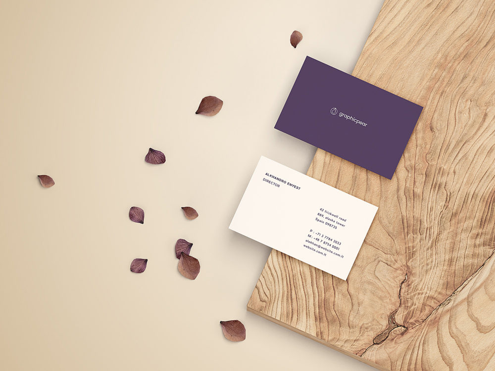 Front and Back Business Card Mockup