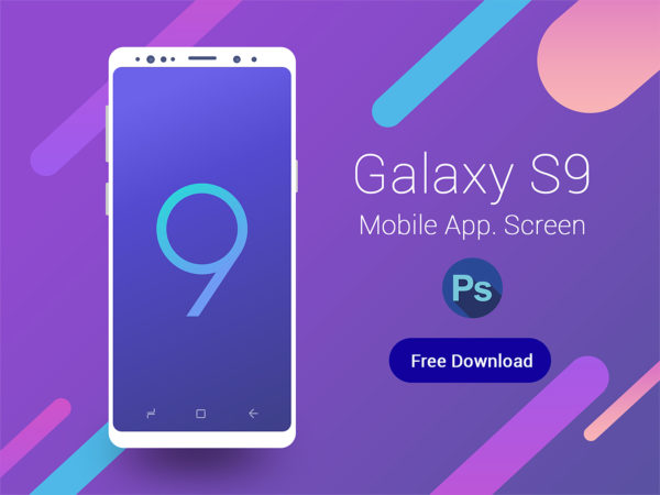 Galaxy S9 Mobile App Screen Free Mockup