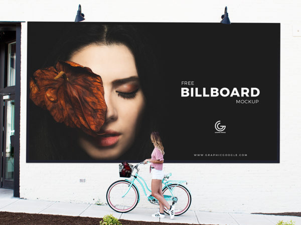 Girl Watching Billboard Free Mockup