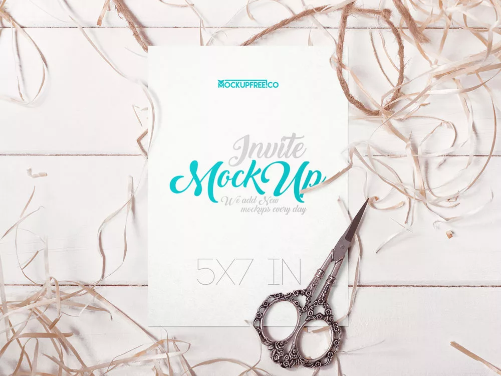 Invitation and Envelope PSD Mockups Free