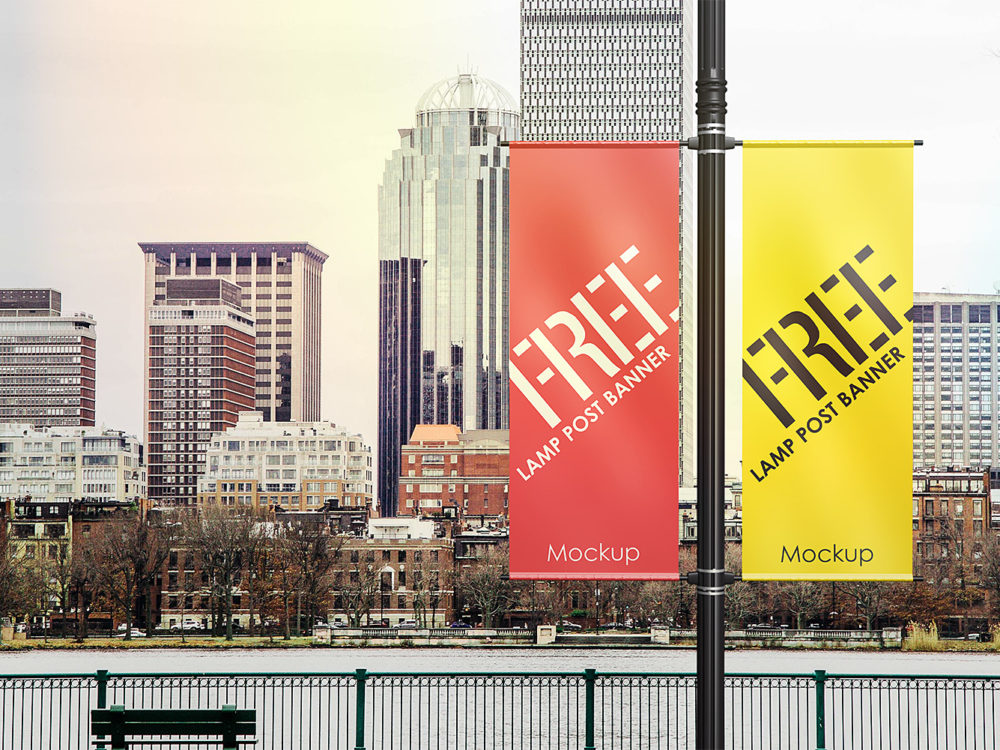 Download Lamp Post Banner Mock Up Free Free Mockup PSD Mockup Templates