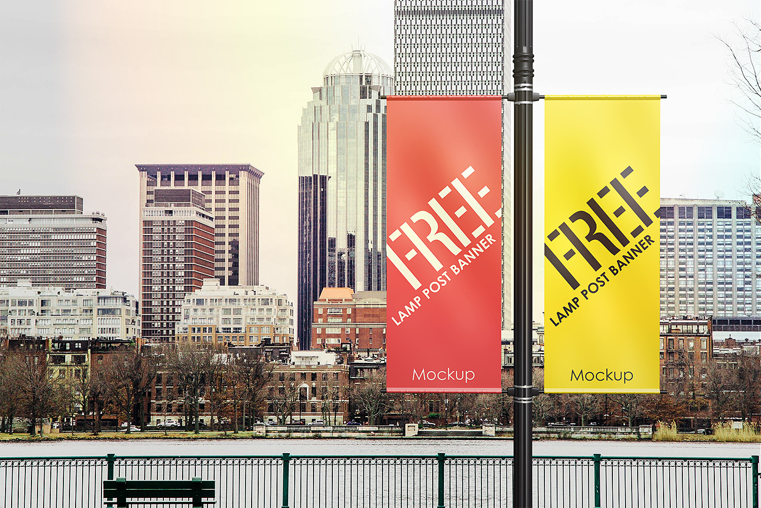 Download Lamp Post Banner Mock Up Free Free Mockup PSD Mockup Templates