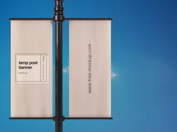Lamp Post Banner Mockup