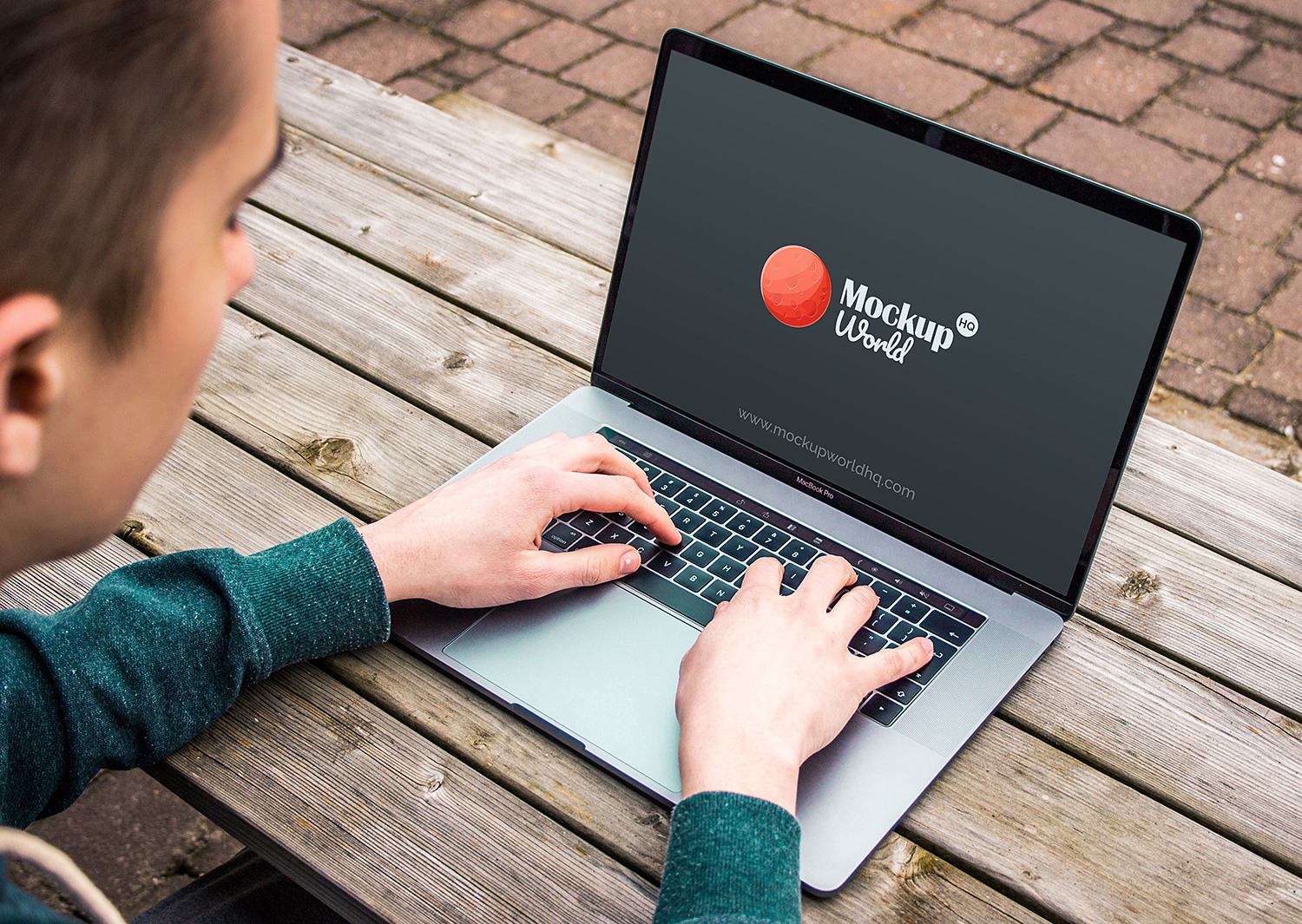 Download Man Typing on MacBook Pro Mockup Free | Free Mockup