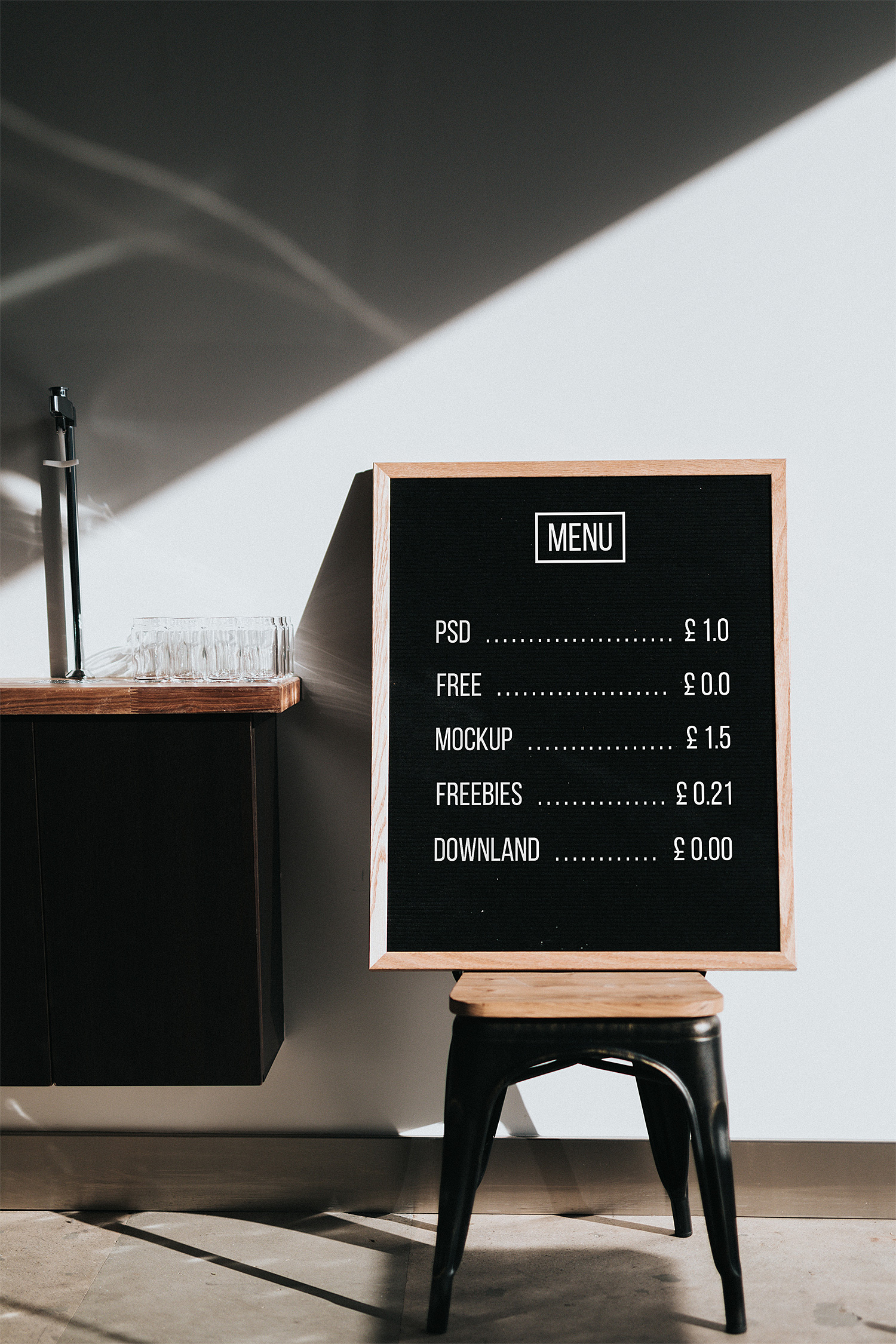 Download Menu Board Mockup Free | Free Mockup