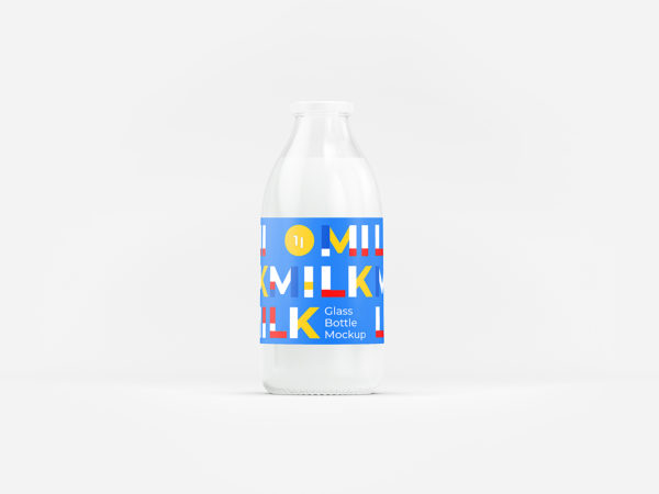Milk Bottle Mockup Free