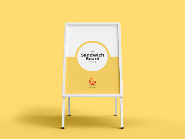 Outdoor Advertisement Sandwich Board Mockup