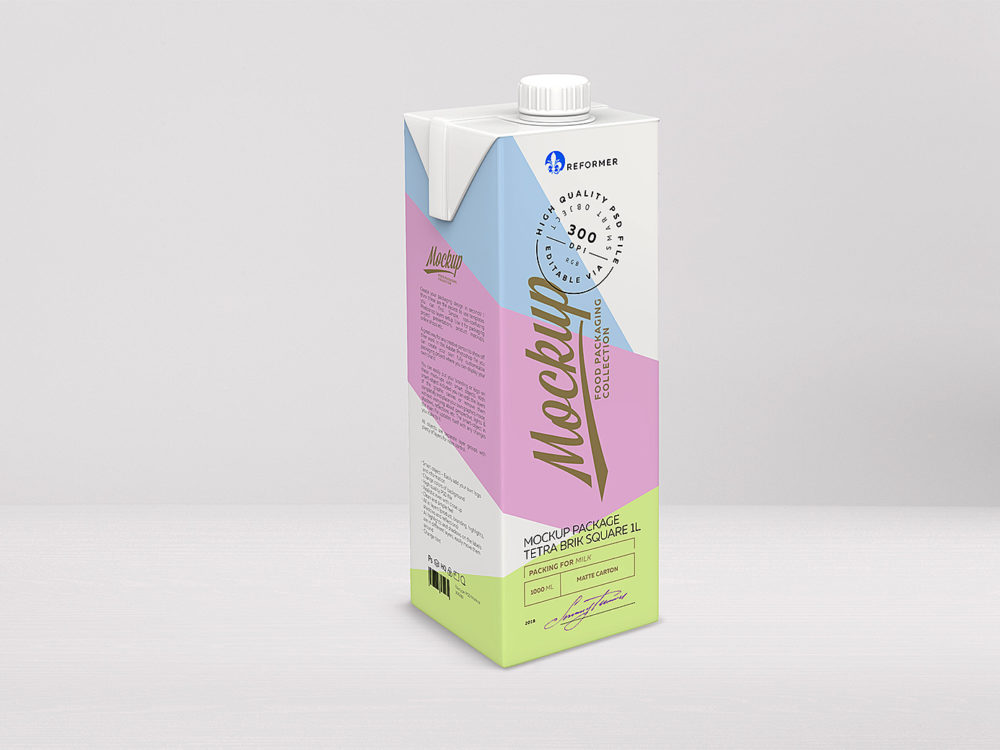 Package Mockup Tetra Pack Brik Square 1l