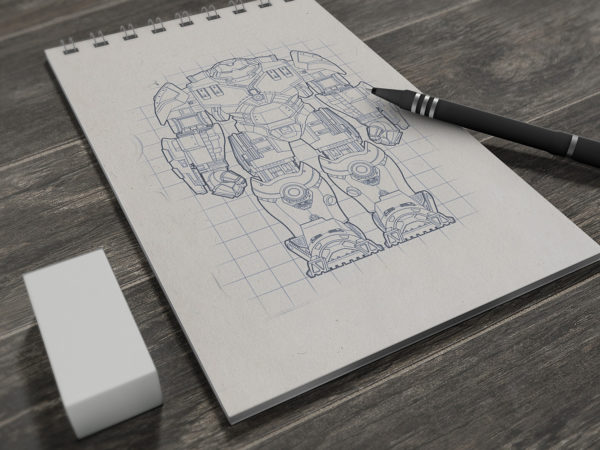 Drawing Sketch-Pad (A5) Mockup - Mockup World