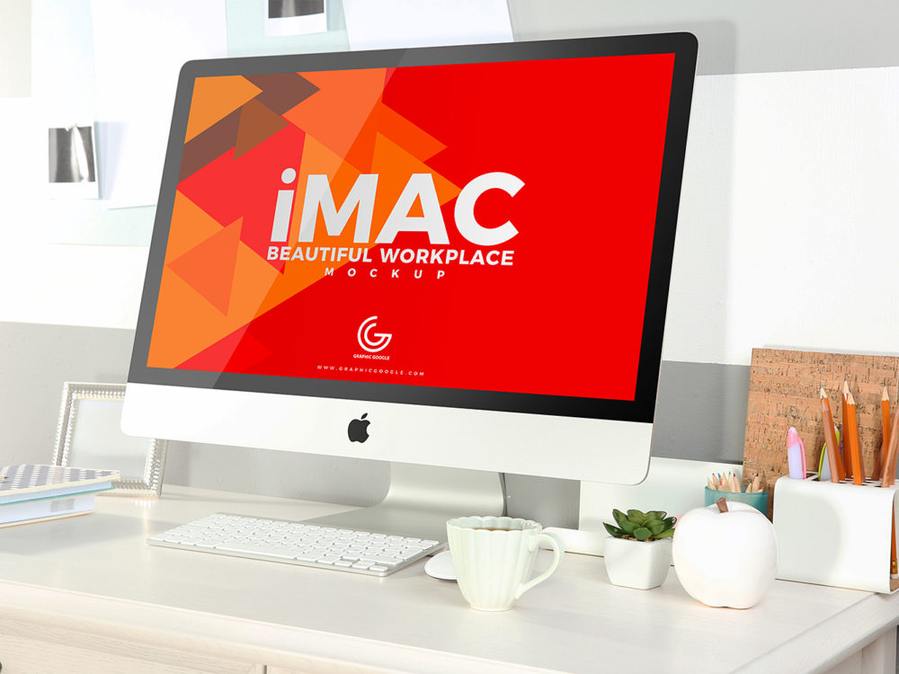 Workplace iMac Mock Up Free