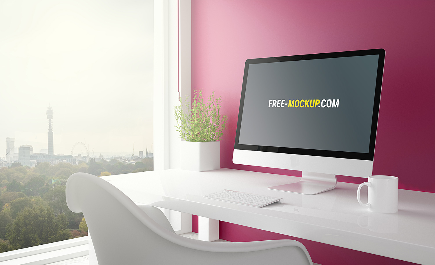 Download Workspace iMac Mockup Free | Free Mockup