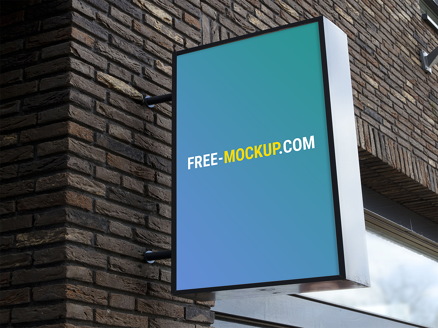 Outdoor Advertising Wall Sign Board Mockup | Free Mockup