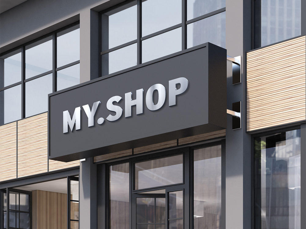 Shop Facade Mockup Free PSD