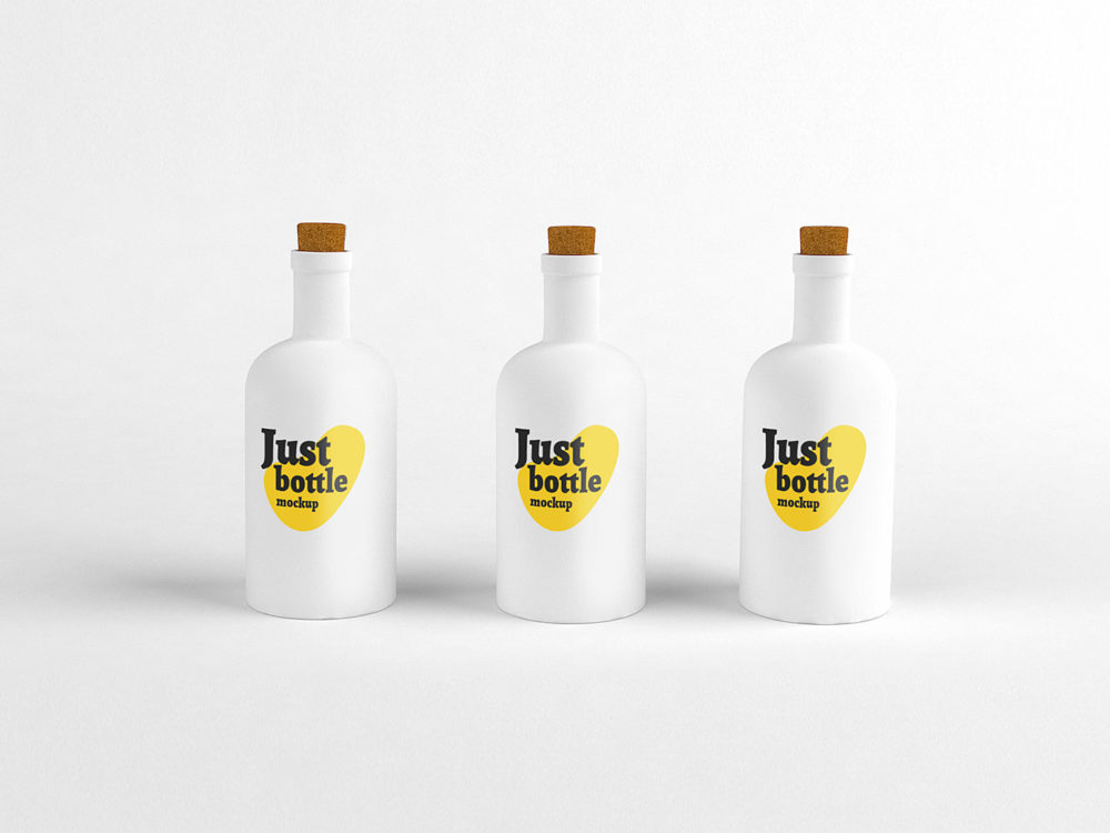 White Matte Bottle Mockup