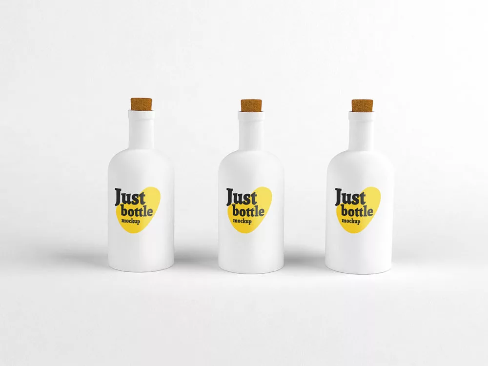White Matte Bottle Mockup