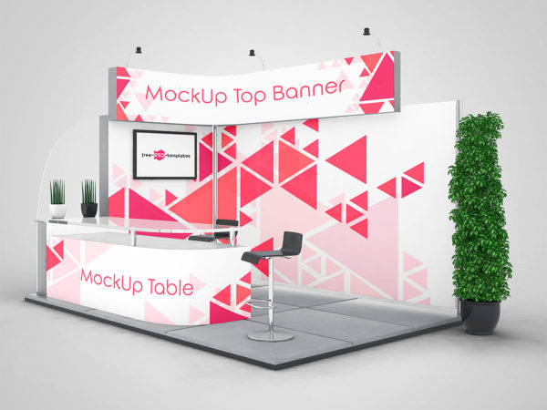 3 Exhibition Stand Mock-ups Free in PSD
