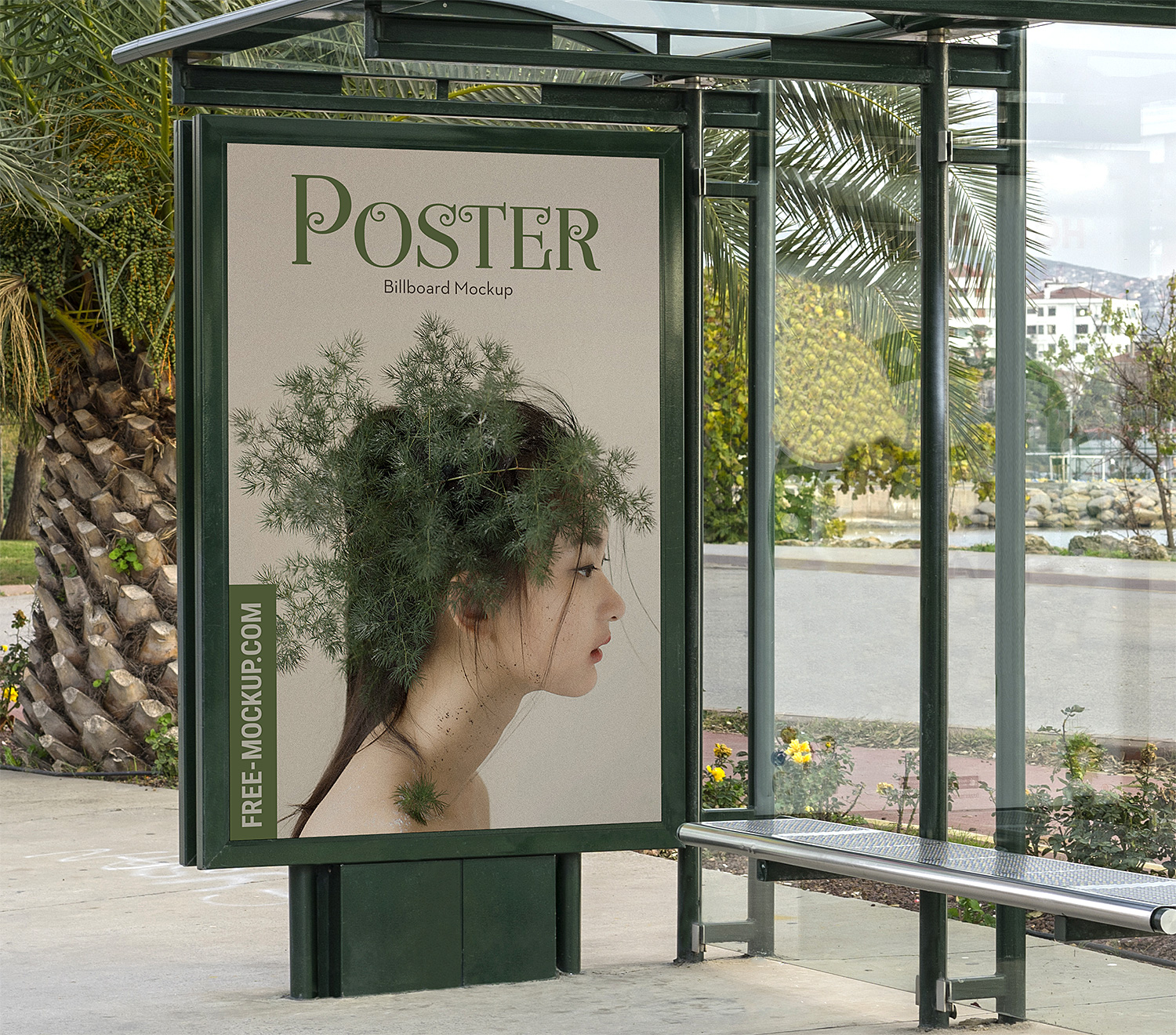 Download Bus Stop Poster City Light Mockup Free | Free Mockup