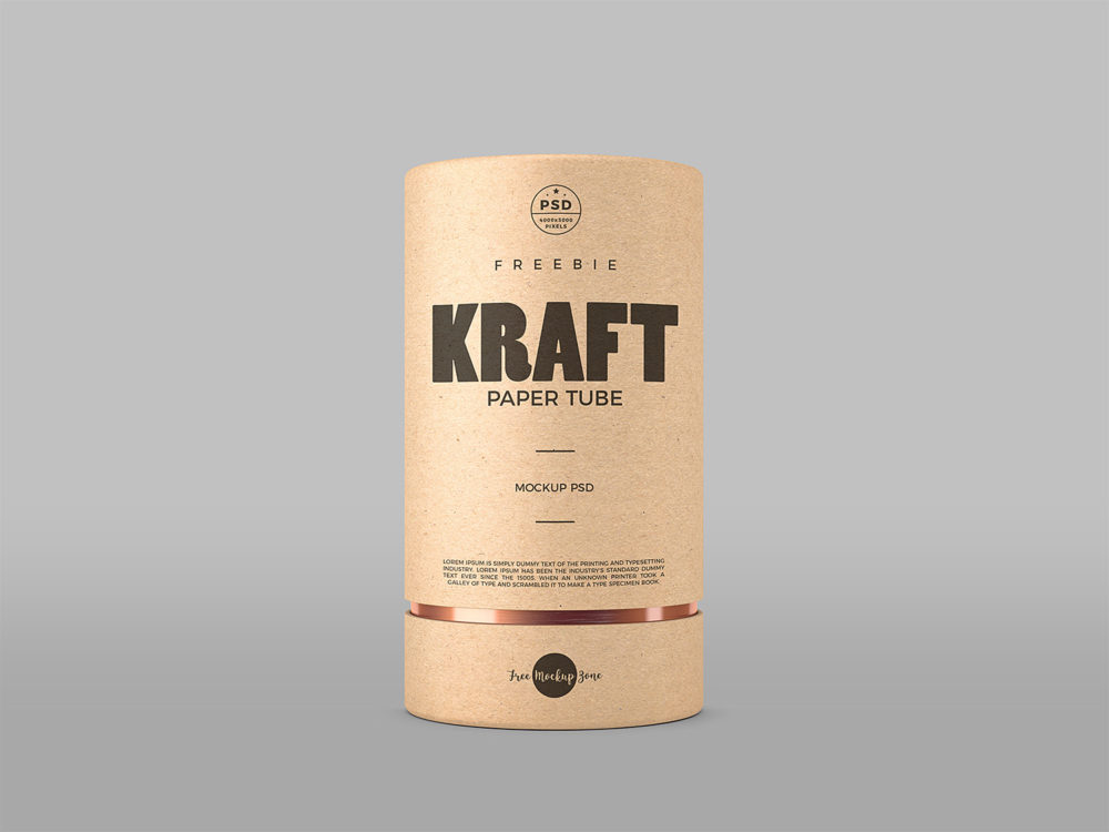 Free Kraft Paper Tube Mockup PSD