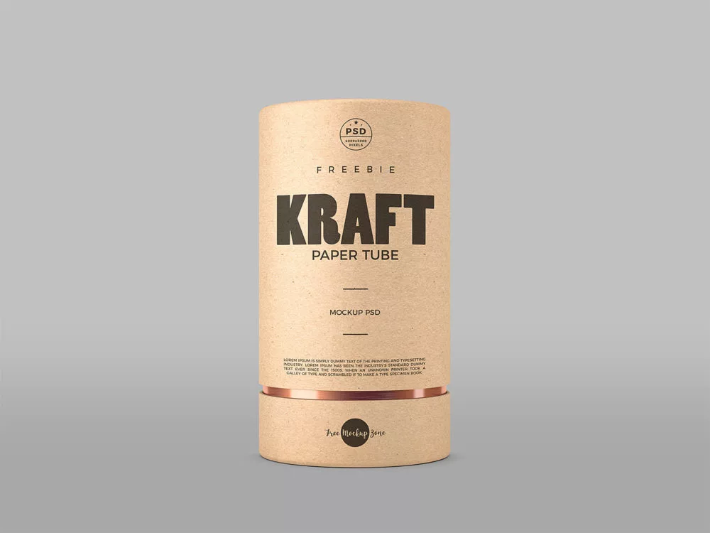 Free Kraft Paper Tube Mockup PSD