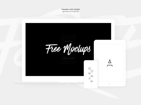Free White Devices Mockups Sketch and PSD