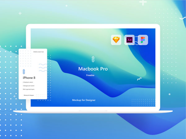 MacBook Pro Mockup Freebie. XD Sketch and Figma