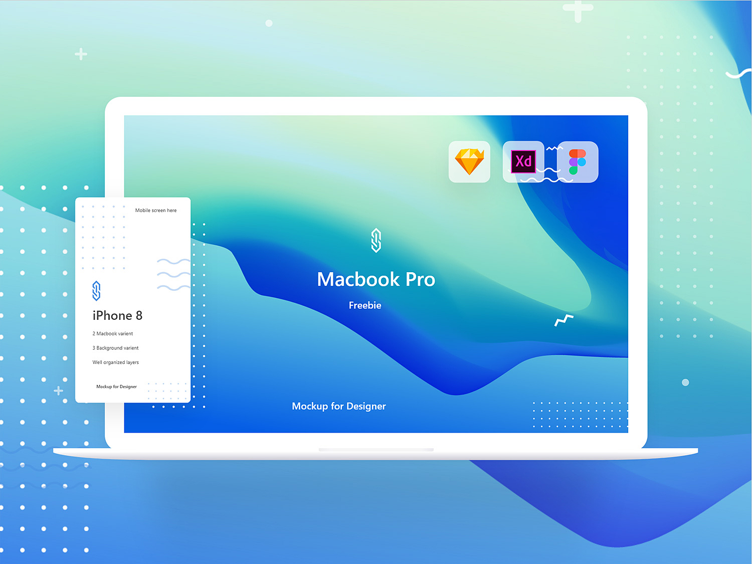 MacBook Pro Mockup Freebie. XD Sketch and Figma 01