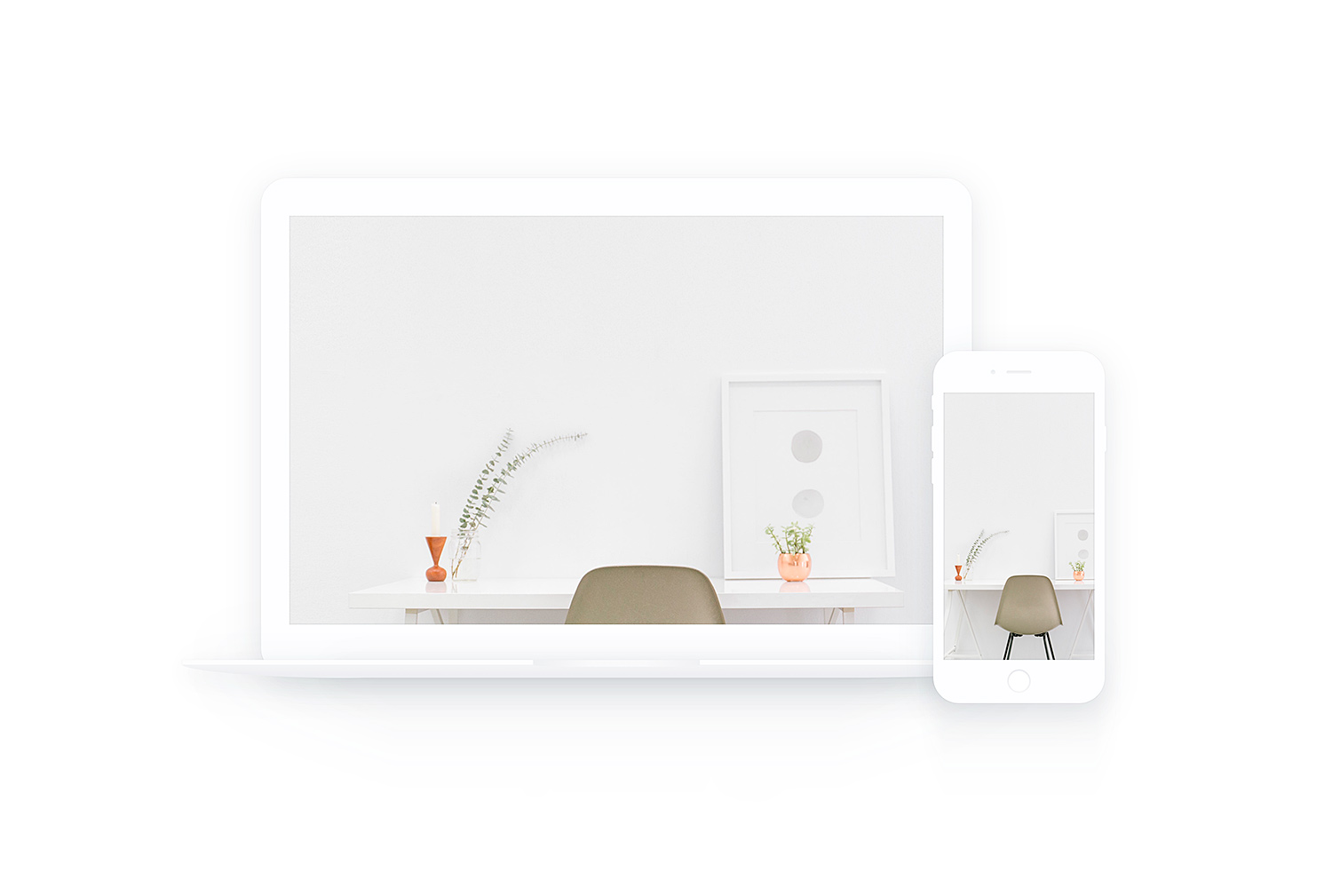 Download MacBook and iPhone White Sketch Mockup | Free Mockup