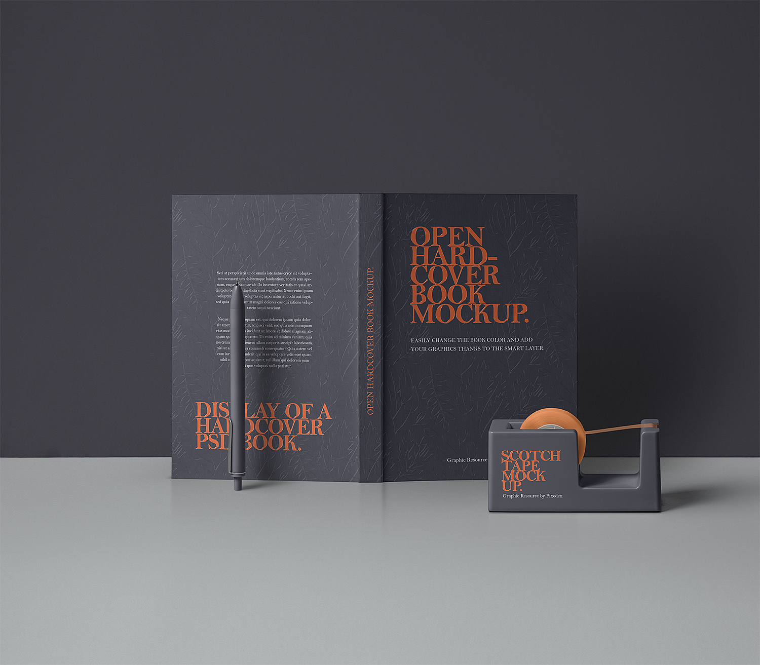 Free Open Hardcover Book Mockup (PSD)