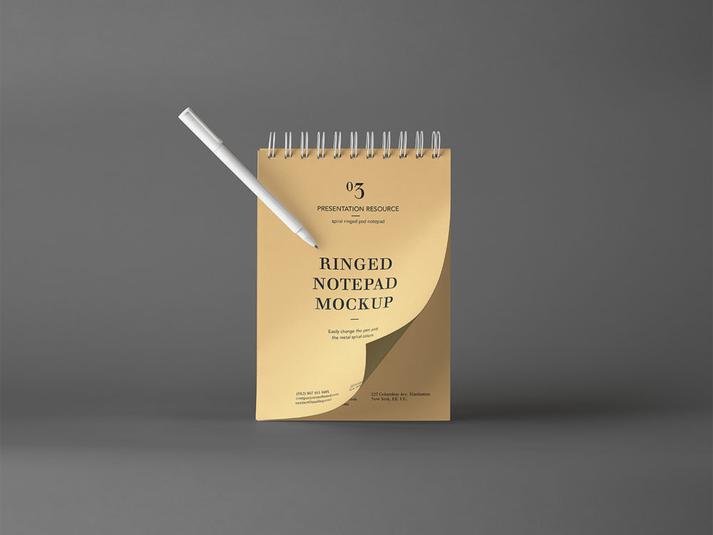 Download Ringed Notepad Mockup Free Free Mockup