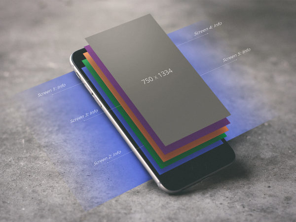 iPhone Layered UI Mockup Free