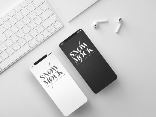 iPhone X Flat Mockup Free PSD