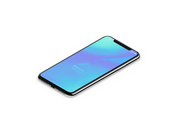 iPhone X Isometric Mockup Free + Clay