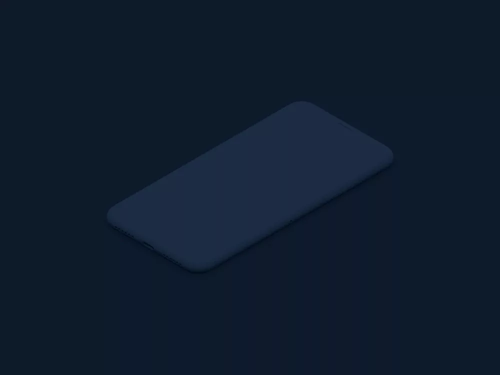 iPhone X Isometric Mockup Free Clay