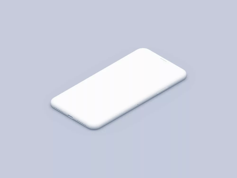 iPhone X Isometric Mockup Free Clay