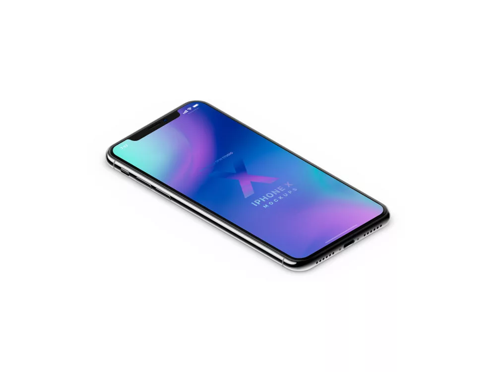 iPhone X Isometric Mockup Free Clay